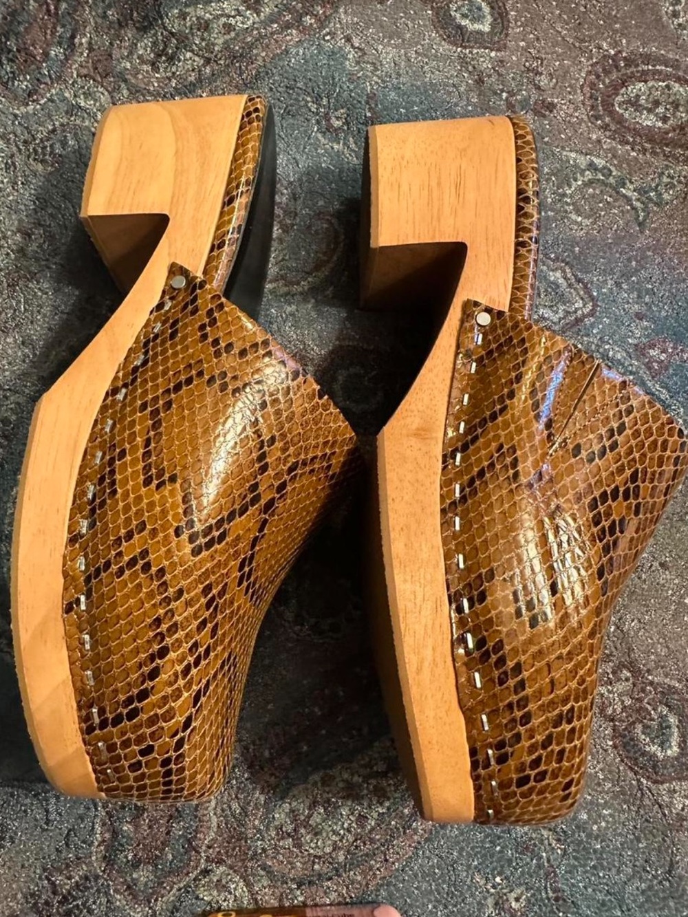 Charlotte Stone Python Print Clogs - Picture 3 of 4